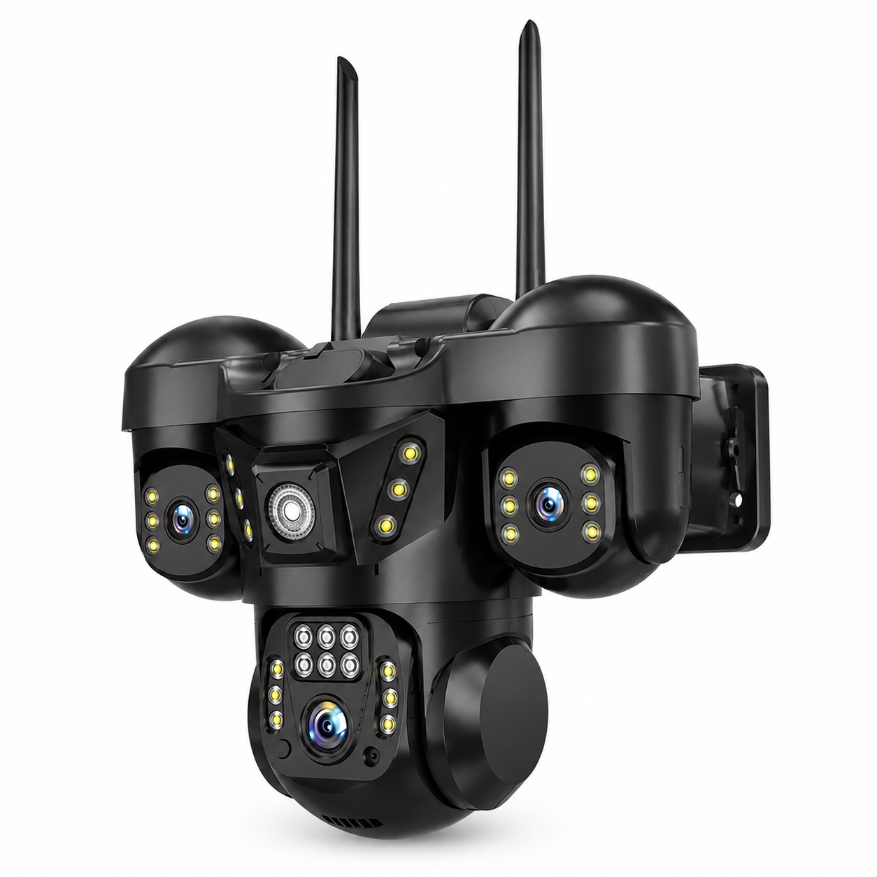 Cámara de Seguridad WiFi 3 Lentes con Sirena — Exterior
