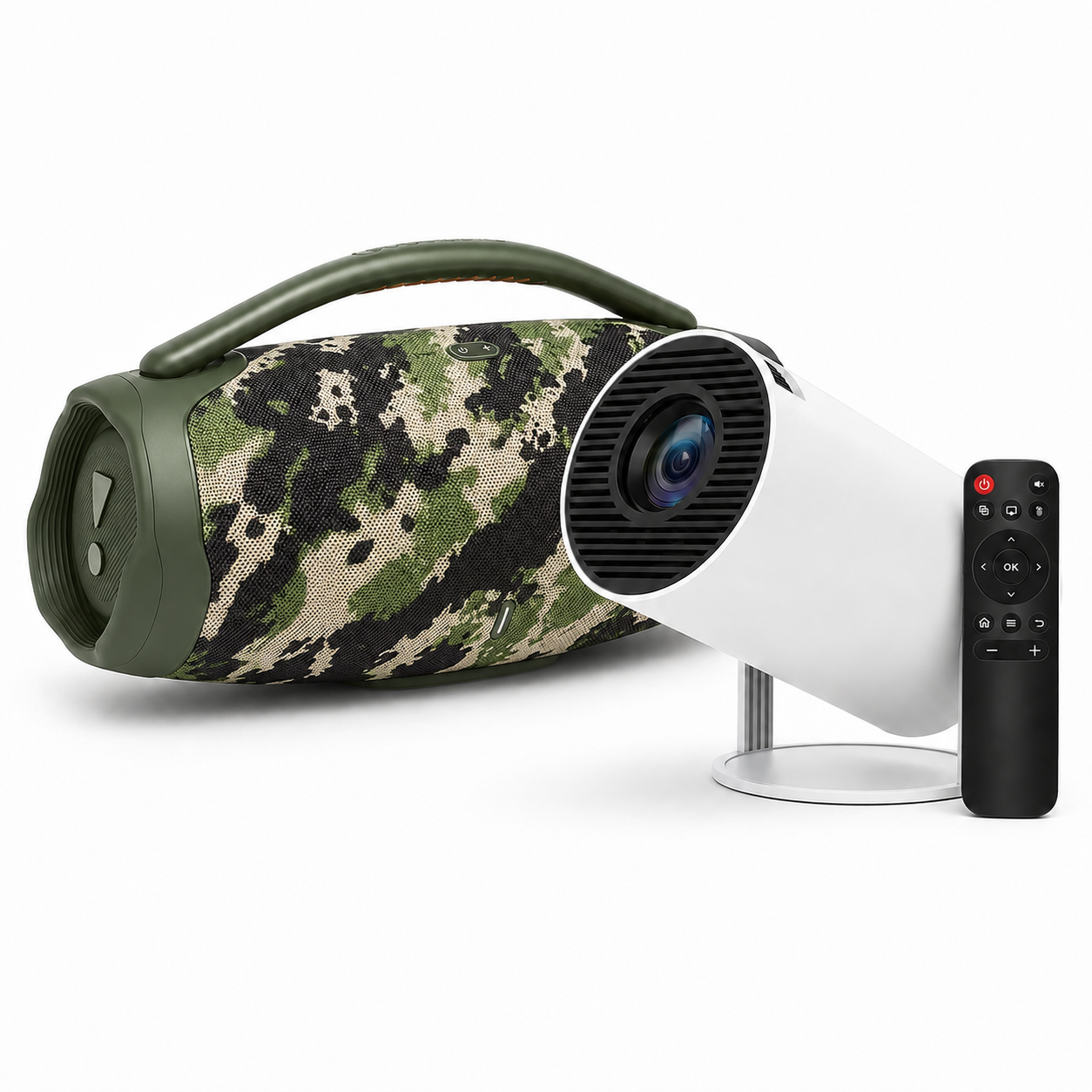 Combo Proyector HY300 + Parlante Boombox — Cine + Sonido